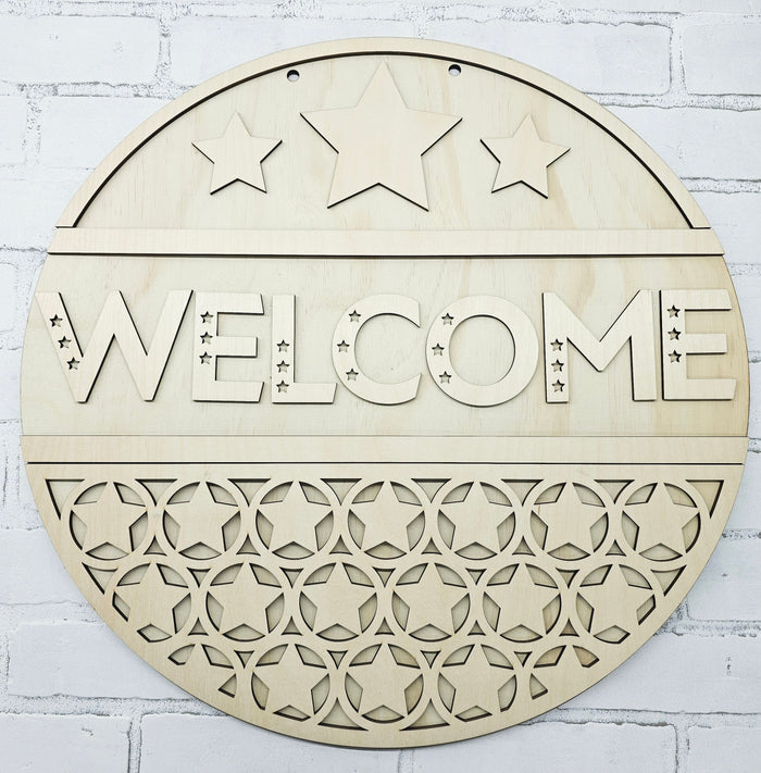 Simple Patriotic Welcome Door Hanger- wholesale