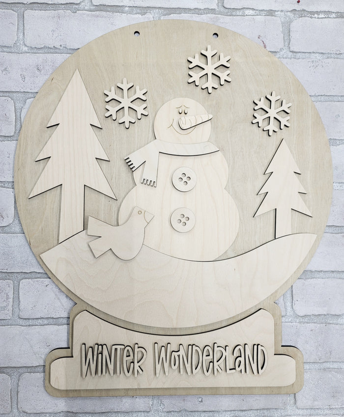 Snowman Snow Globe Door Hanger