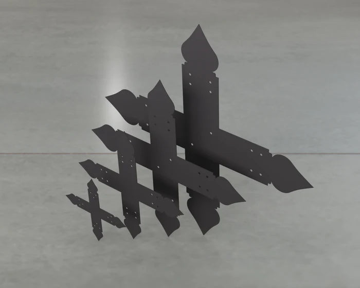 Spade Style X Brackets - Various Sizes - Madison Iron and Wood