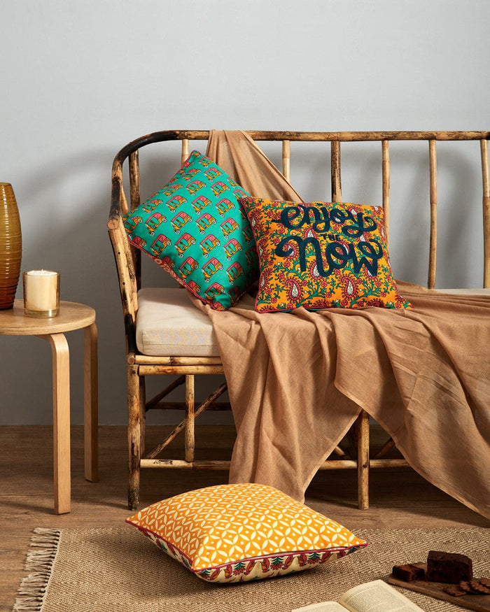 Chumbak Streets of Jaipur Kutch Cushion Covers - Set of 3