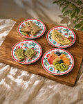 Suzani Blossom Snack Plates Gift Set of 4