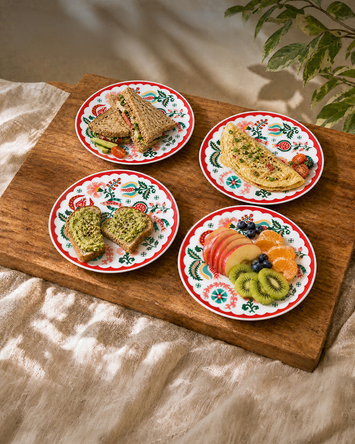 Suzani Blossom Snack Plates Gift Set of 4