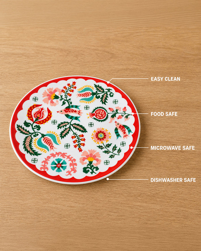 Suzani Blossom Snack Plates Gift Set of 4