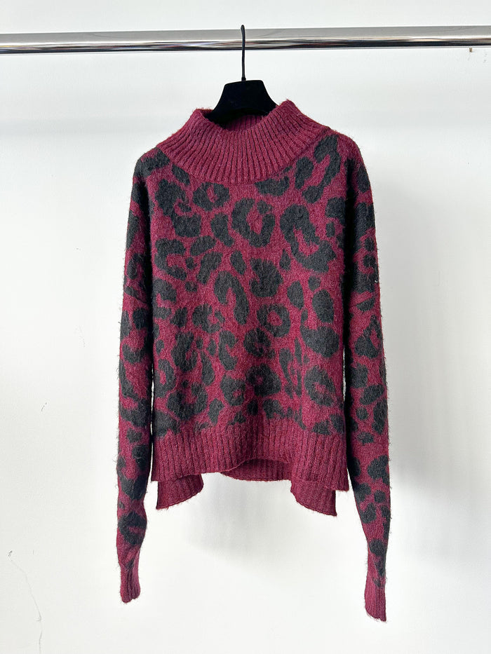 Sweaty Betty Animal Jacquard Turtleneck Sweater