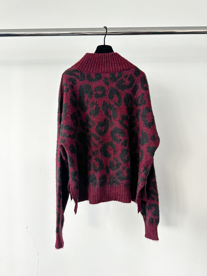 Sweaty Betty Animal Jacquard Turtleneck Sweater