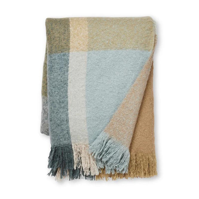 SYDNEY BRUSHED CHECK THROW - BLUE / GREEN / NEUTRALS