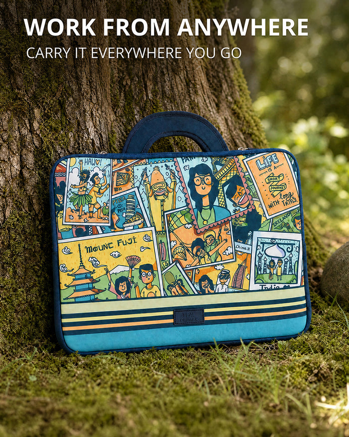 TEAL By Chumbak Around the world Laptop Sleeve - 13inch