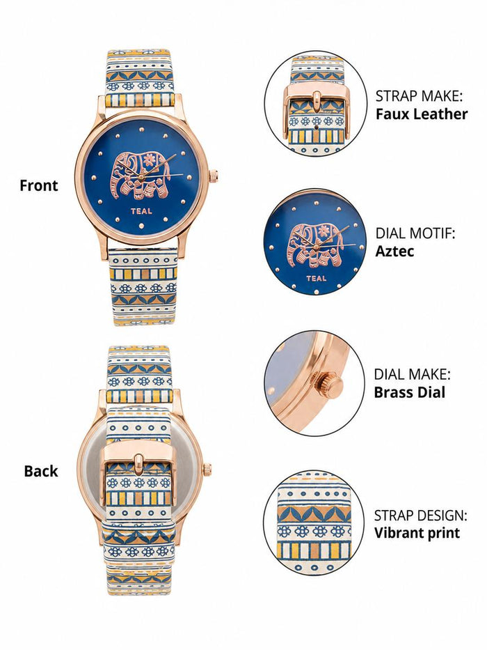TEAL by Chumbak Aztec Strap Wrist Watch
