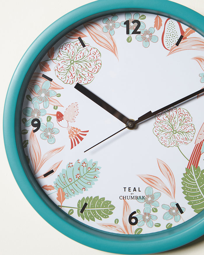 Teal by Chumbak | Begum Baagh Wall Clock  | 11 inch