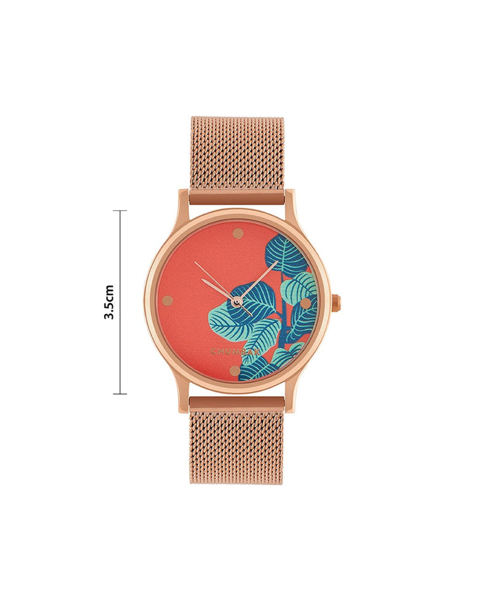 Chumbak TEAL by Chumbak Bohemian Leaves  Watch,Metal Mesh Strap