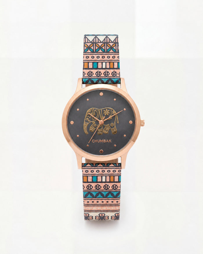TEAL by Chumbak Carnival Elephant Watch-Black