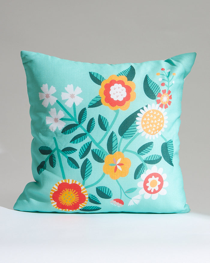 Teal by Chumbak | Floral Blush 16" Cushion Covers, Set of 5