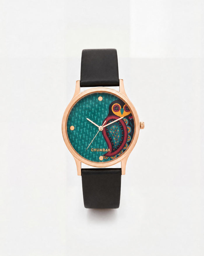 TEAL by Chumbak Folksy Owl Wrist Watch
