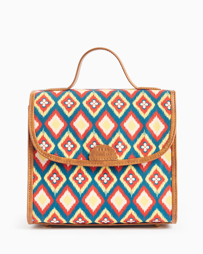 Teal by Chumbak Ikkat Glow Crossbody Bag
