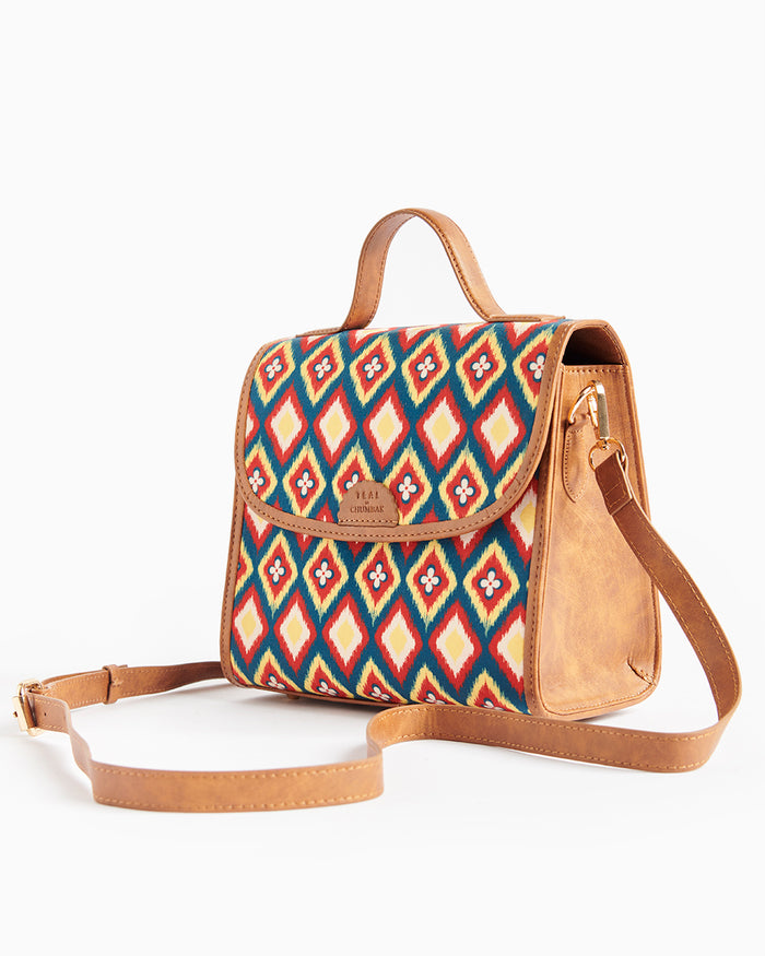 Teal by Chumbak Ikkat Glow Crossbody Bag