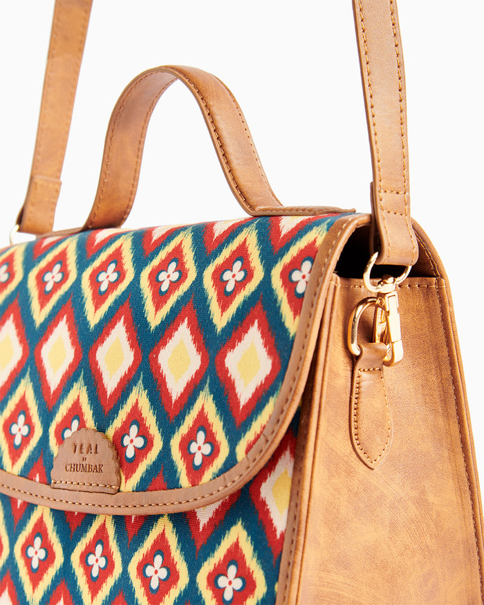 Teal by Chumbak Ikkat Glow Crossbody Bag
