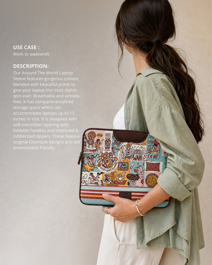 TEAL By Chumbak Indie Pop Laptop Sleeve - 13inch