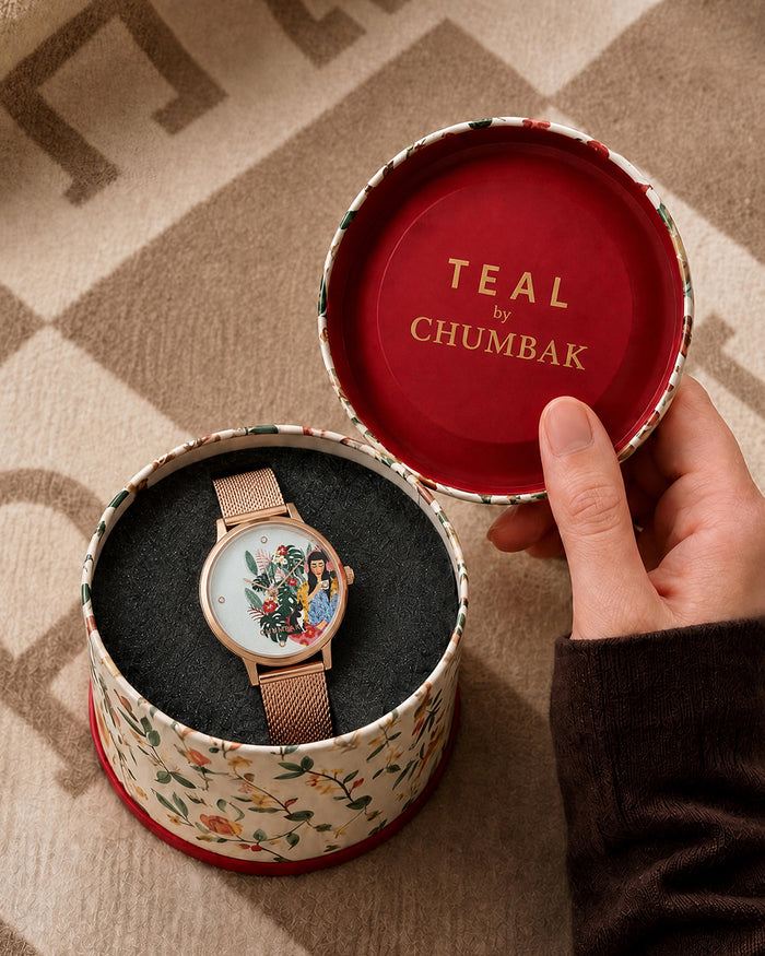 Teal by Chumbak Live Slow Watch,Stainless Steel Mesh Strap