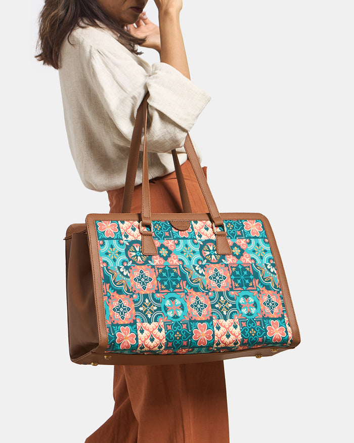 Teal by Chumbak | Moroccan Tiles Office Tote