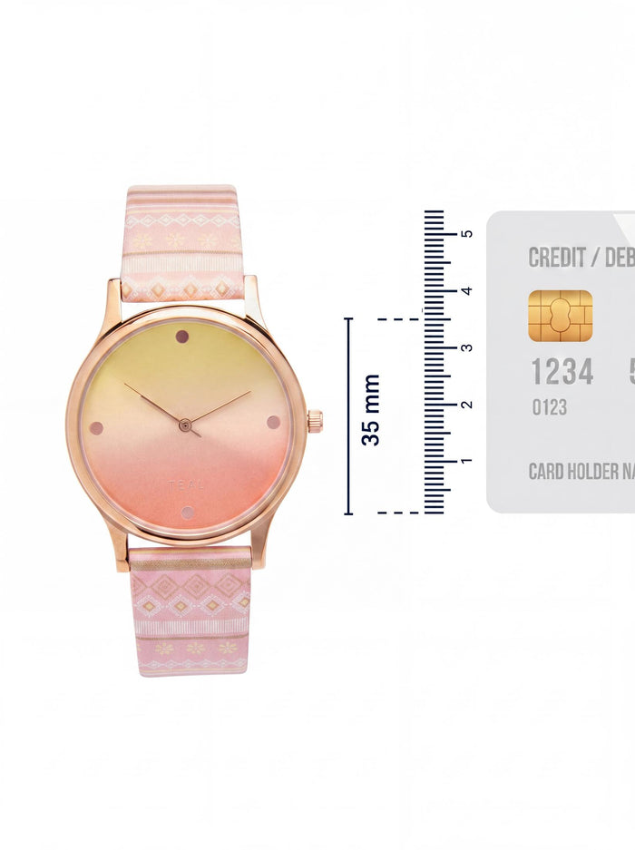 TEAL by Chumbak Ombre Aztec Watch-Peach