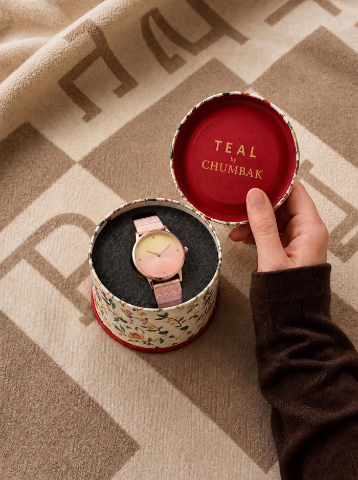 TEAL by Chumbak Ombre Aztec Watch-Peach