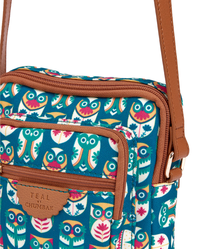 Teal by Chumbak Owl March Wallet Sling Bag