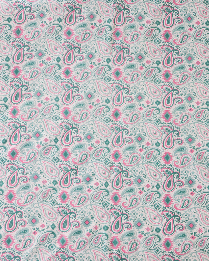 TEAL by Chumbak Paisely Bedsheet, Teal - Queen size, 104 TC