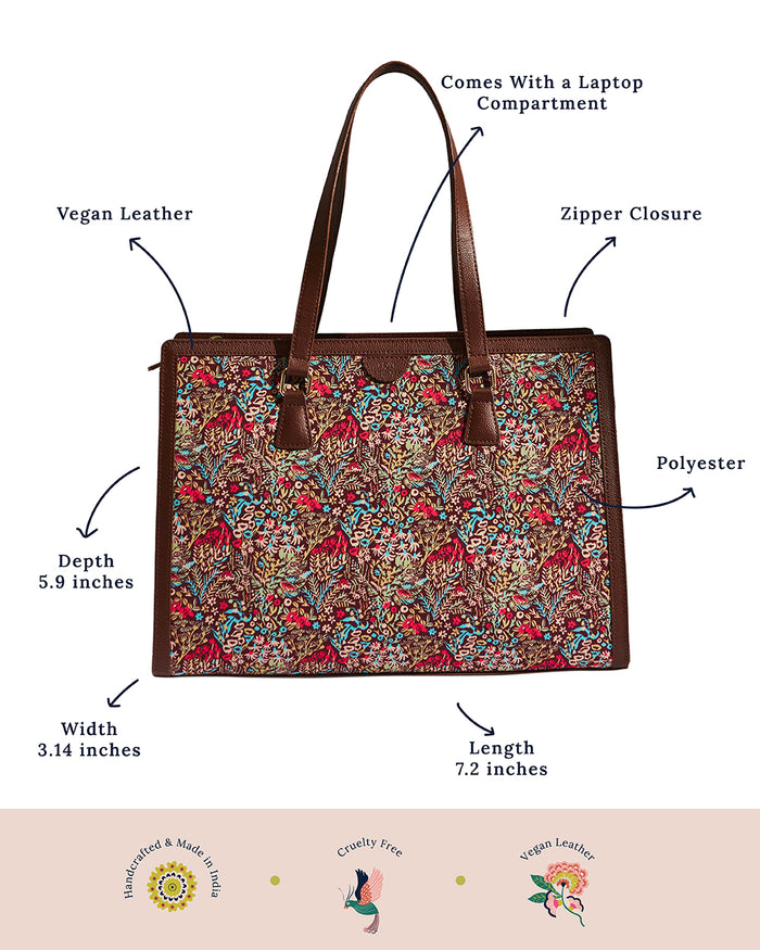 Teal by Chumbak Rainforest Office Tote