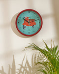 Teal by Chumbak |Scooting Around Wall Clock | 11 inch