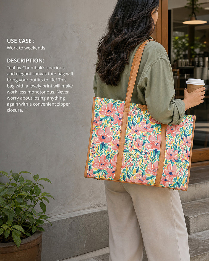 Teal by Chumbak Sunshine State Canvas Tote