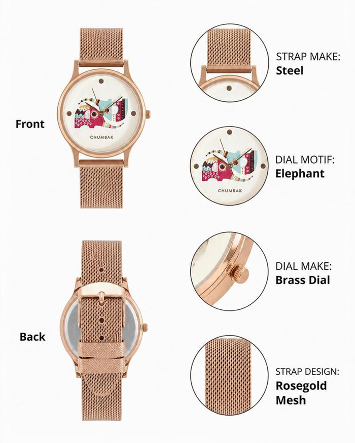 Teal by Chumbak Yin Yang Ele Watch ,Stainless Steel Mesh Strap