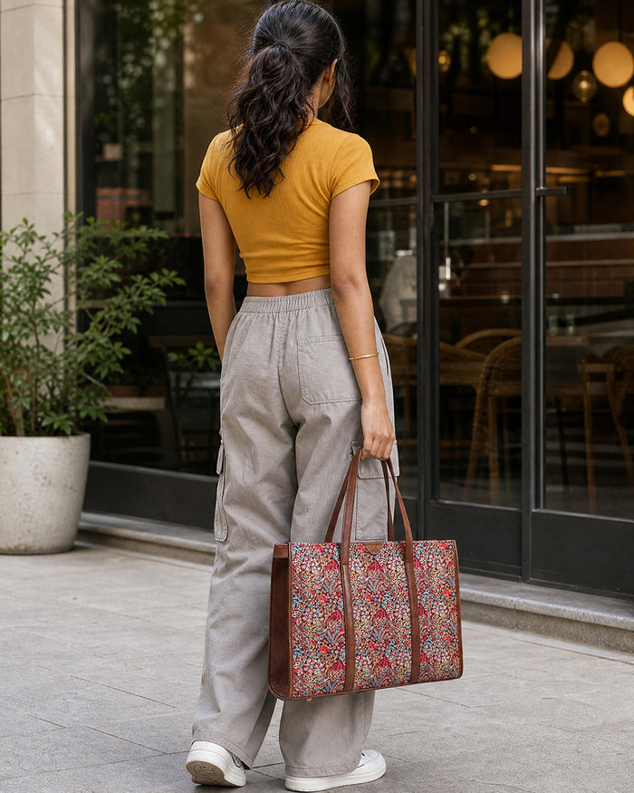 TealByChumbak Rainforest Canvas Tote