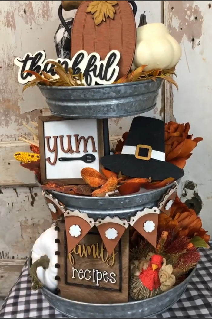 Thanksgiving Tiered Tray Set