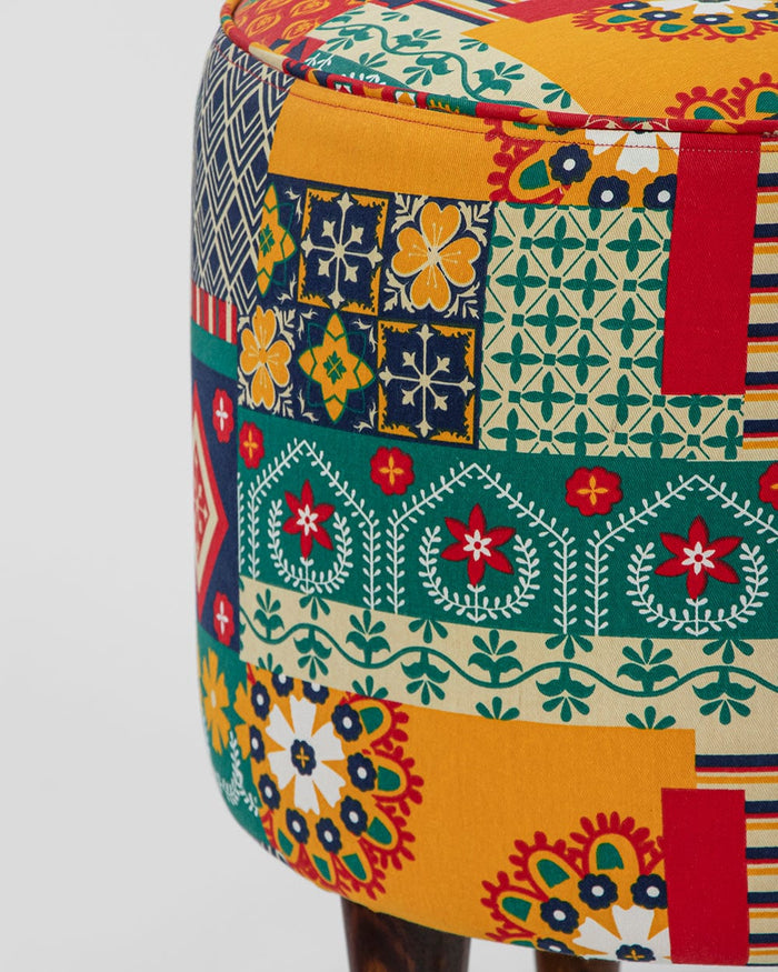 Chumbak The French Pouffe - Floral Swirls