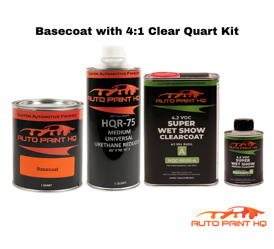 Toyota 210 Carbon Blue Basecoat Clearcoat Quart Complete Paint Kit