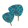 Triangle 50s Retro Tripod Nesting Table Set Blue Geometric - One Size - retro nesting tables