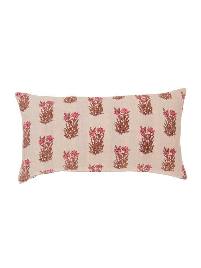 Tuberose Salmon Lumbar Pillow