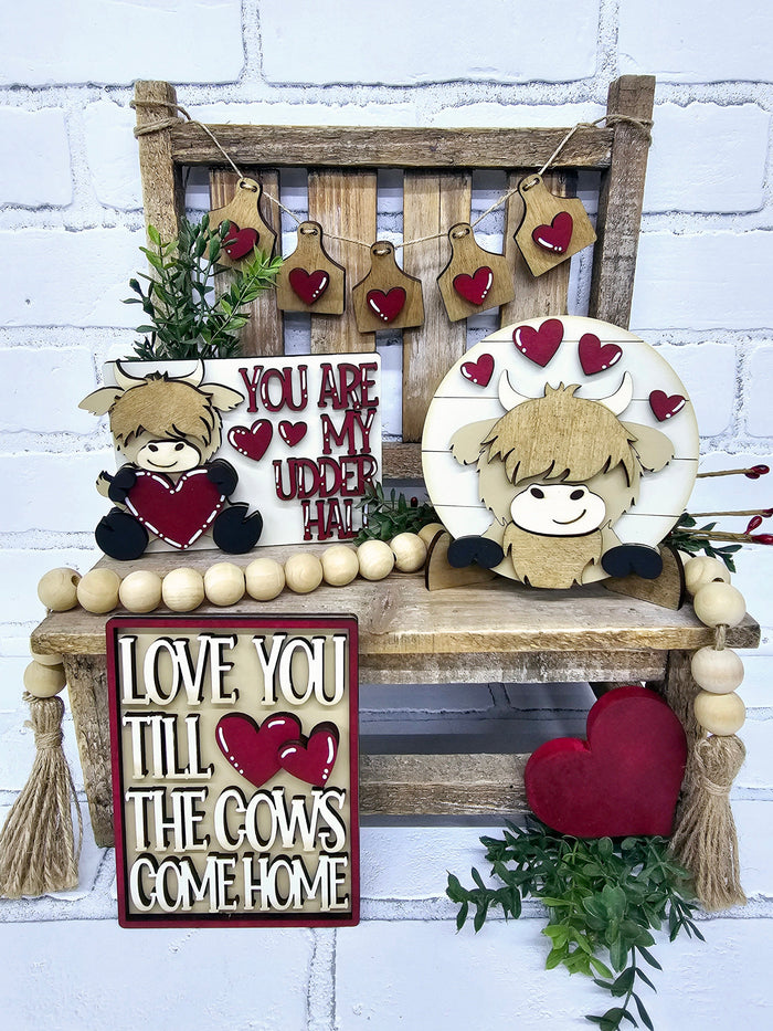 Valentine Cow Tiered Tray Set-wholesale