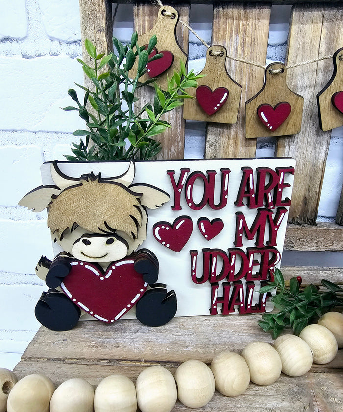 Valentine Cow Tiered Tray Set-wholesale