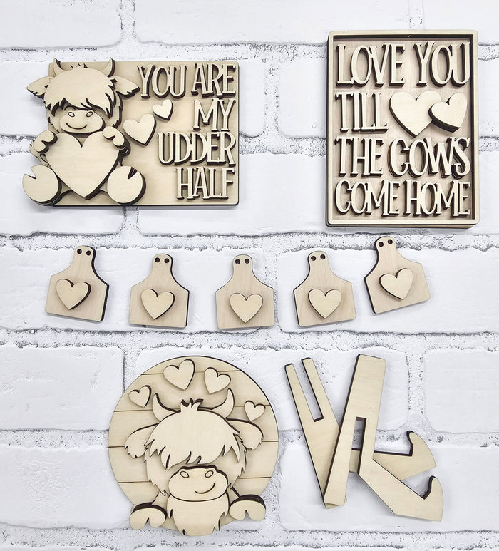 Valentine Cow Tiered Tray Set-wholesale
