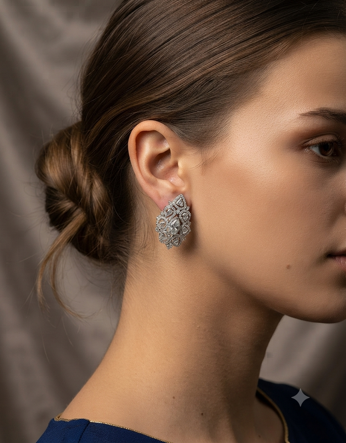 Webbed Diamond Hoops