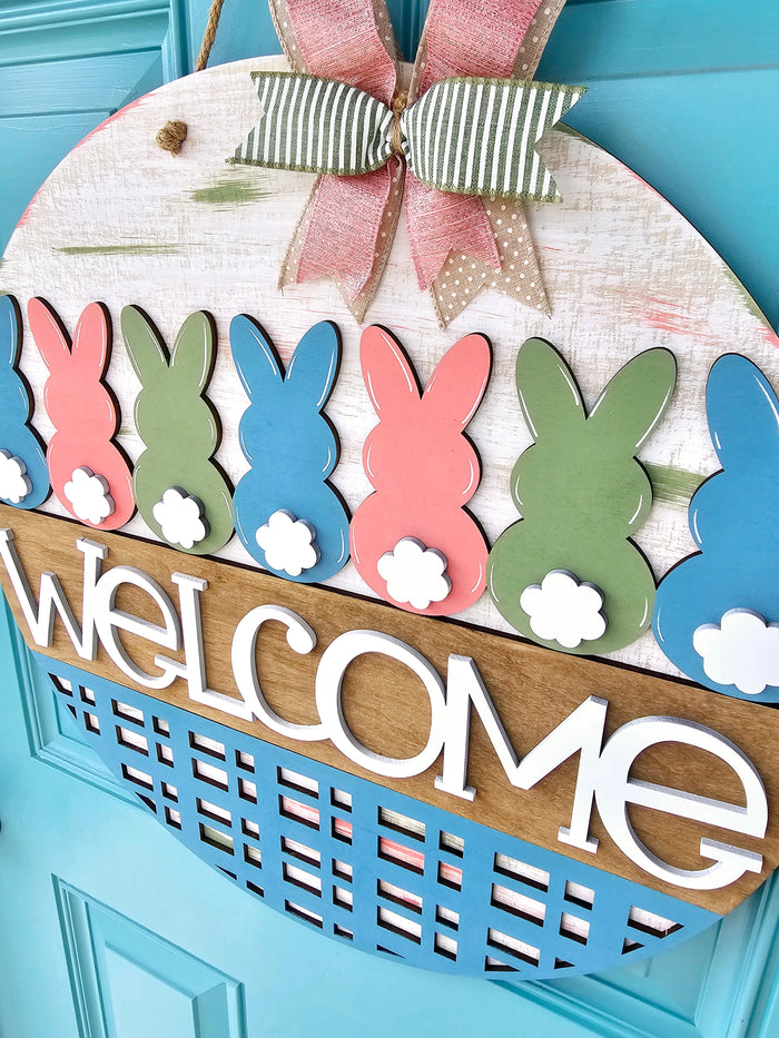 Welcome Bunny Line Door Hanger-wholesale