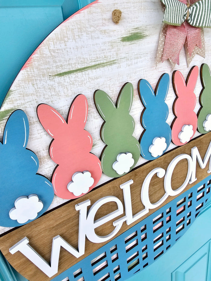 Welcome Bunny Line Door Hanger-wholesale