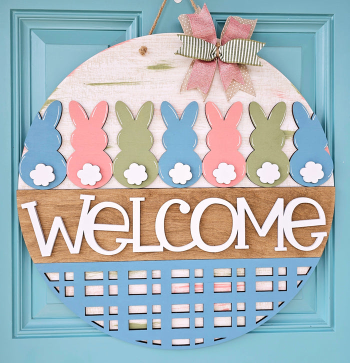 Welcome Bunny Line Door Hanger-wholesale
