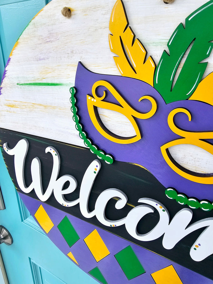 Welcome Mardi Gras Door Hanger-wholesale