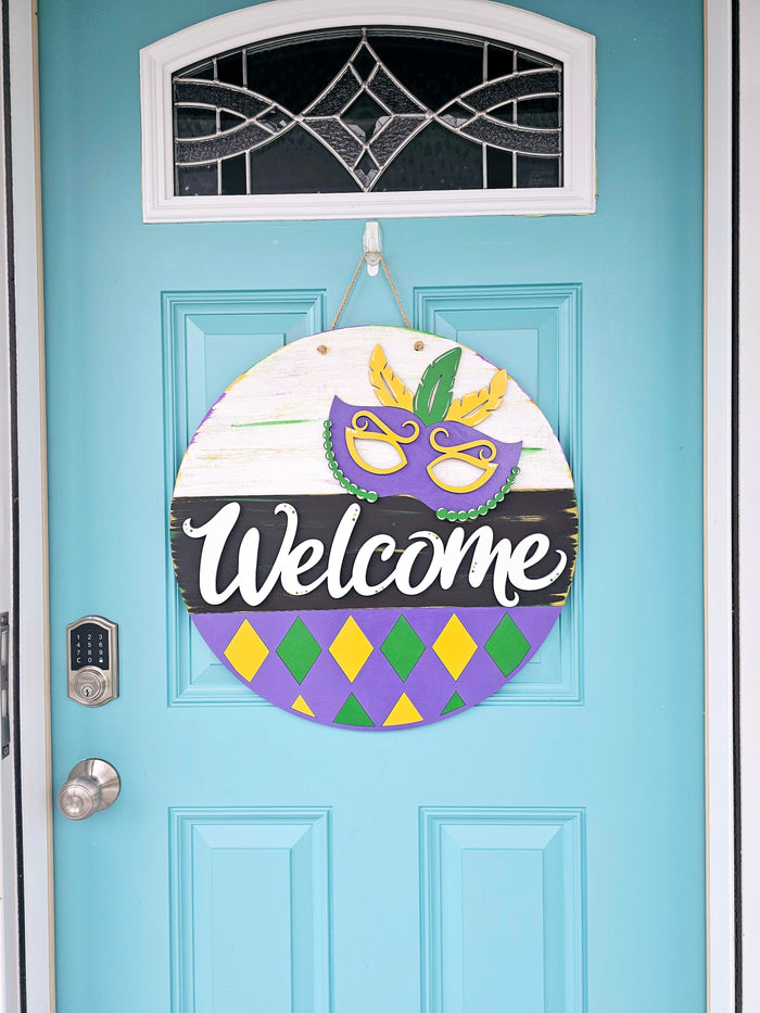 Welcome Mardi Gras Door Hanger-wholesale