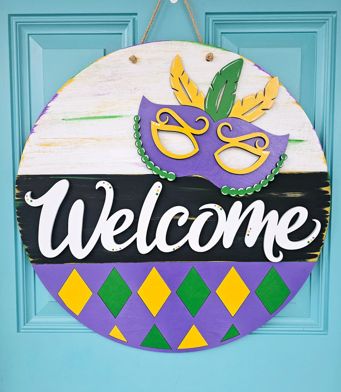 Welcome Mardi Gras Door Hanger-wholesale