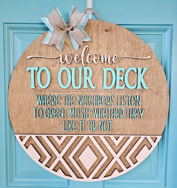 Welcome To Our Deck Door Hanger- wholesale