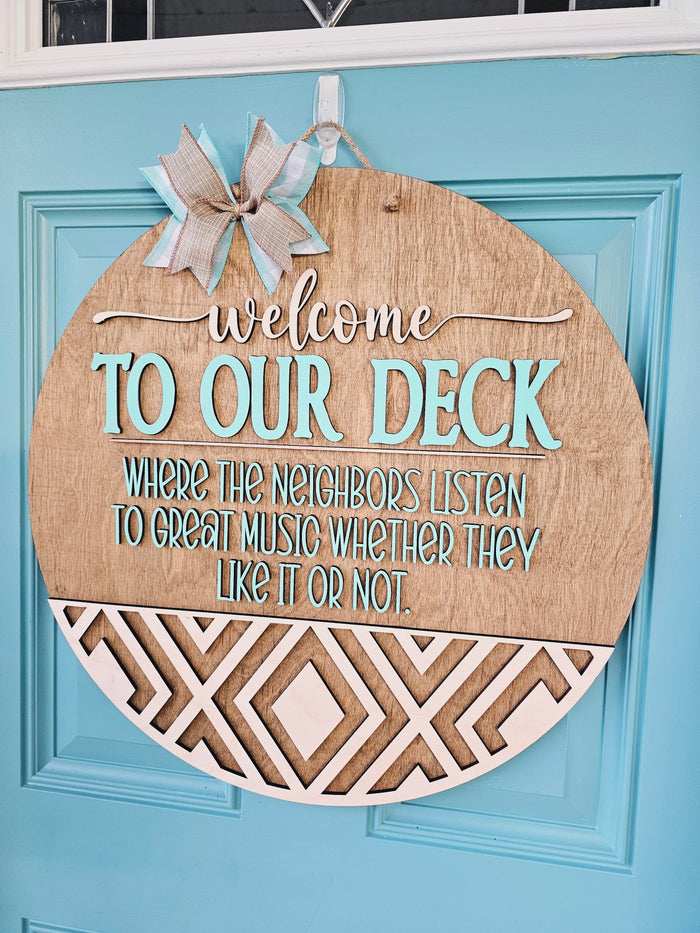 Welcome To Our Deck Door Hanger- wholesale