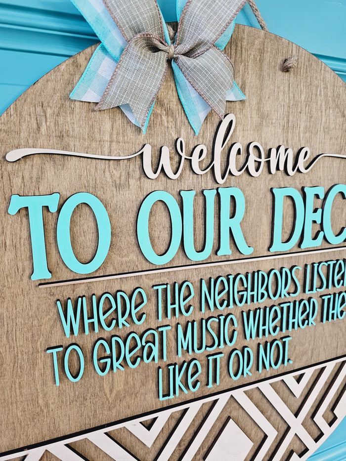 Welcome To Our Deck Door Hanger- wholesale